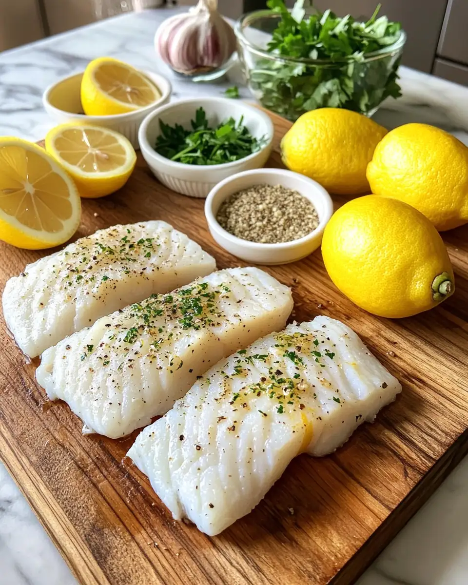 Ingredients for Zesty Baked Cod with Lemon and Garlic: A Flavorful Twist on a Classic Dish