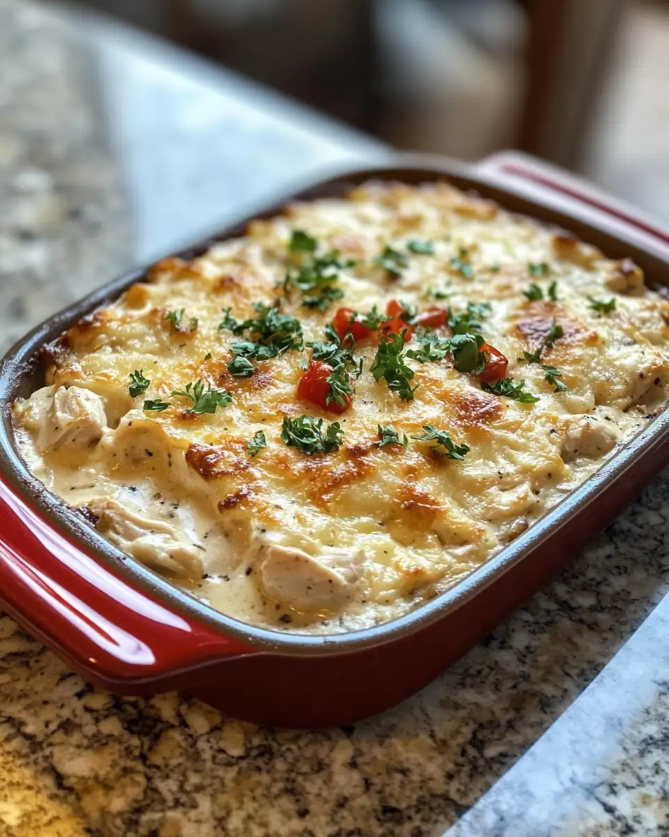 Final dish - Irresistibly Creamy Baked Tuscan Chicken Casserole Delight