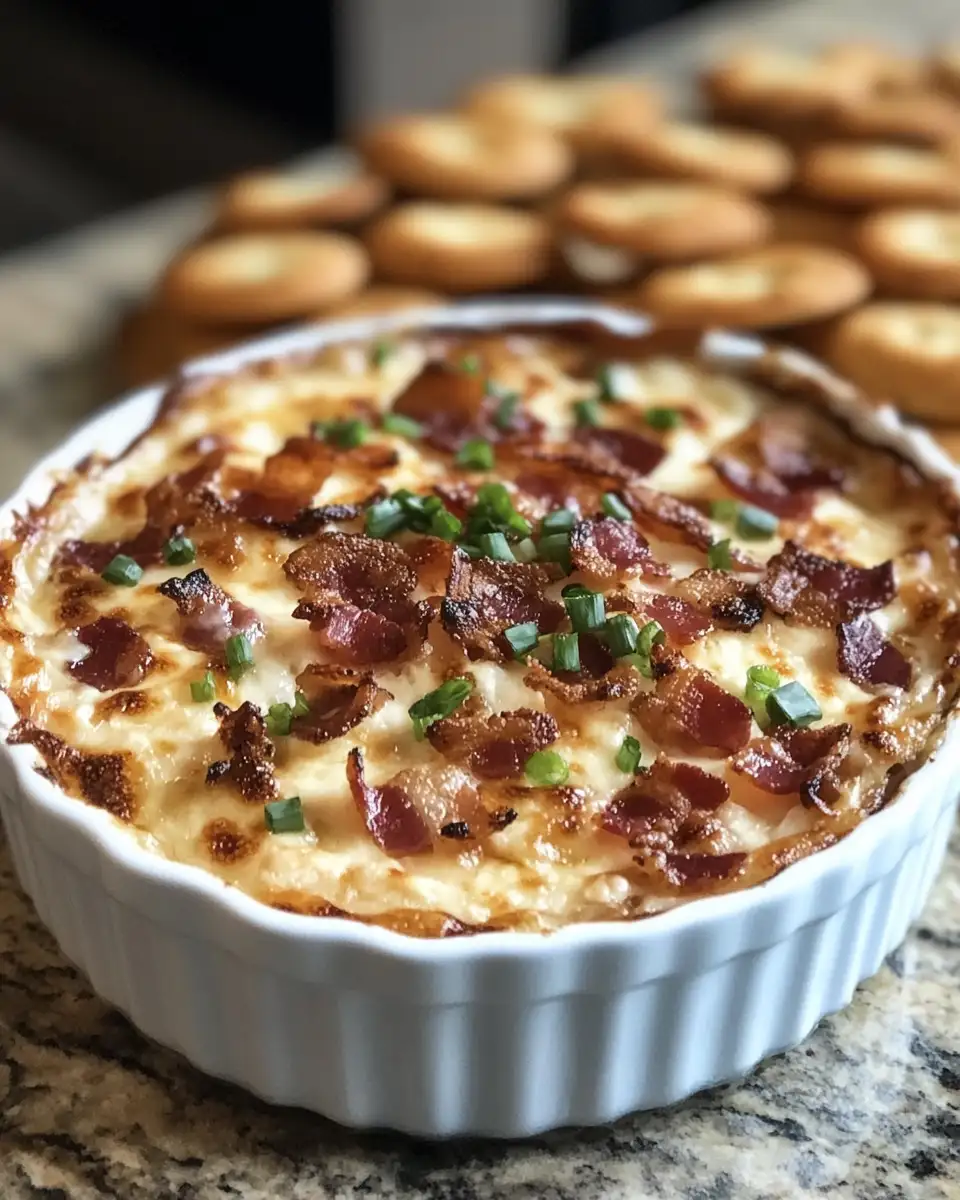 Final dish - Irresistible Beer Cheese Dip with Crispy Bacon Bliss