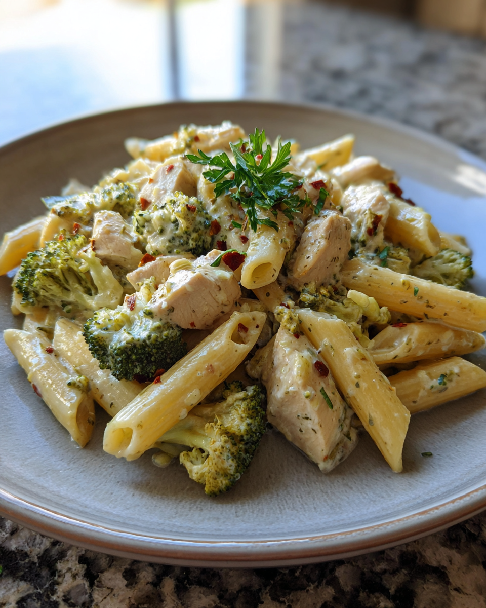 Final dish - Savor the Flavor: Irresistible Broccoli and Chicken Penne Delight