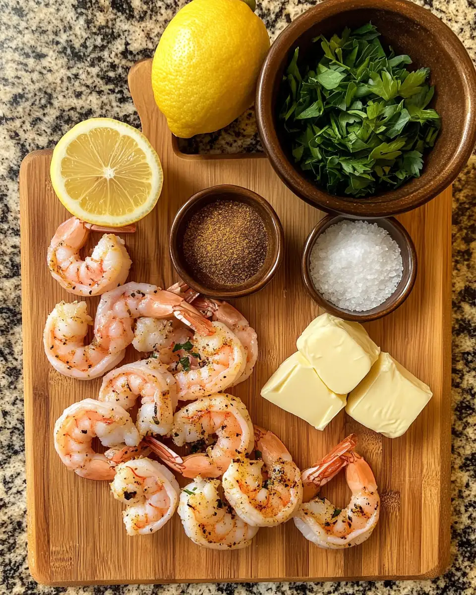 Ingredients for Zesty Cajun Shrimp in Irresistible Garlic Butter Sauce