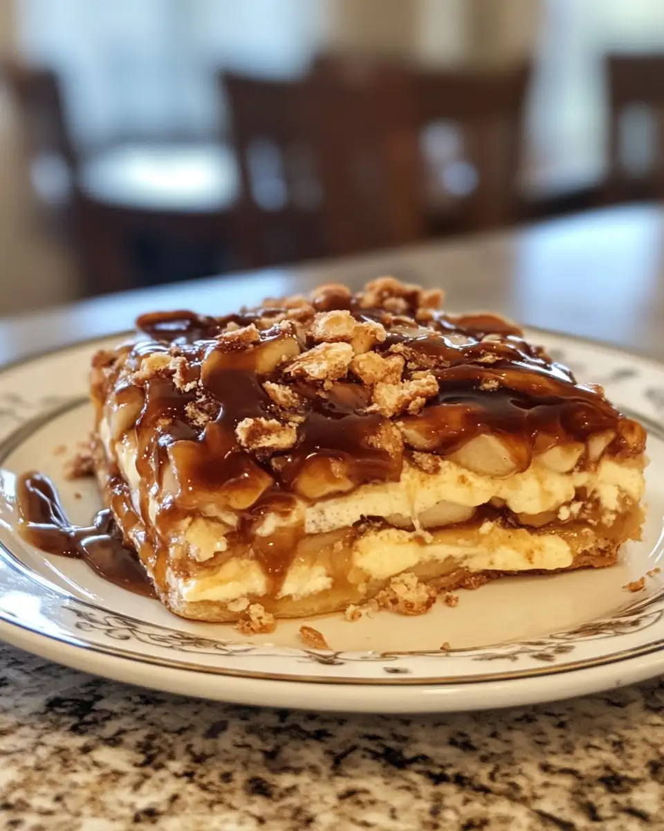 Final dish - Decadent Delight: Indulge in a Caramel Apple Eclair Cake Adventure