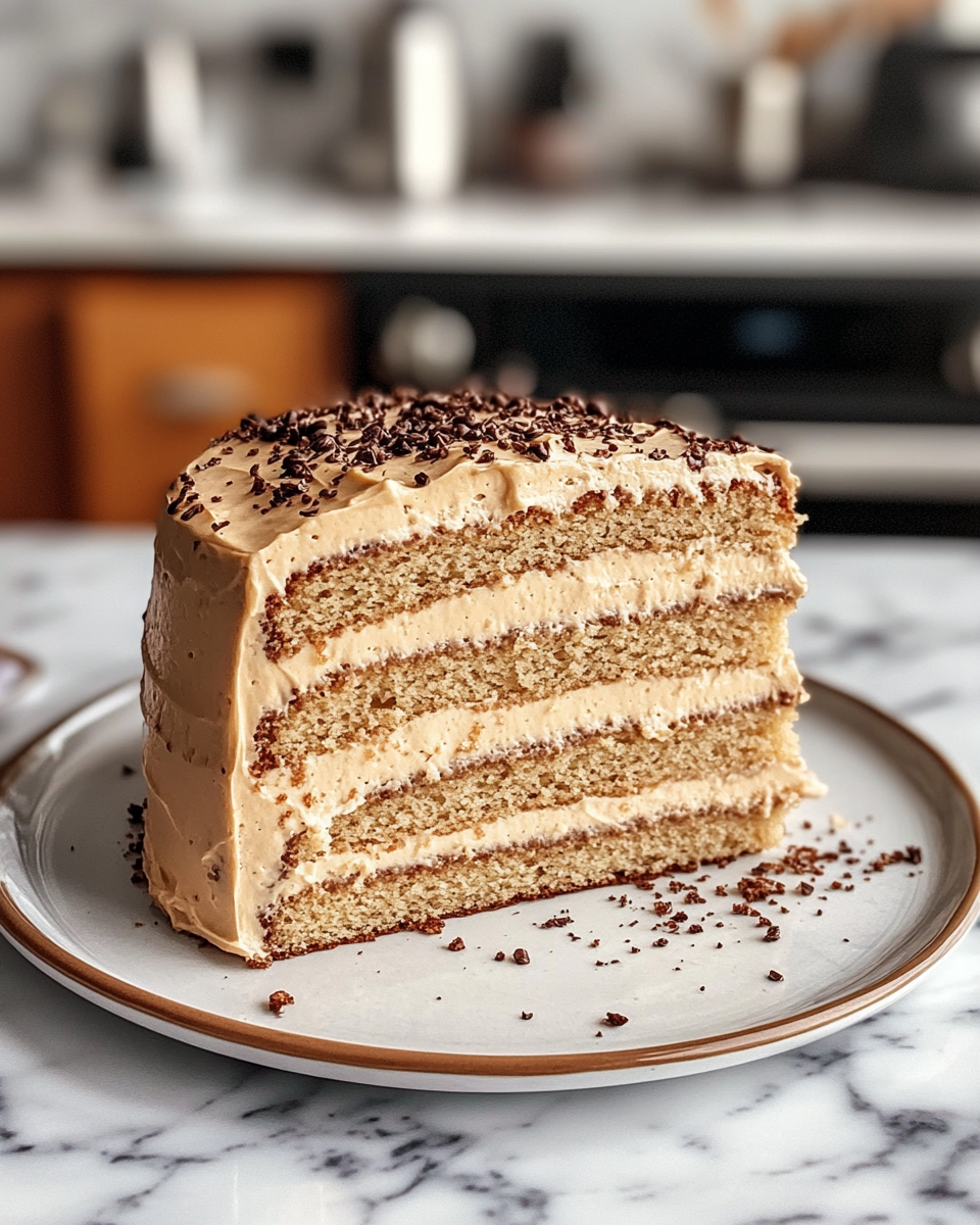Final dish - Indulge in Decadence with Caramel Coffee Buttercream Cake