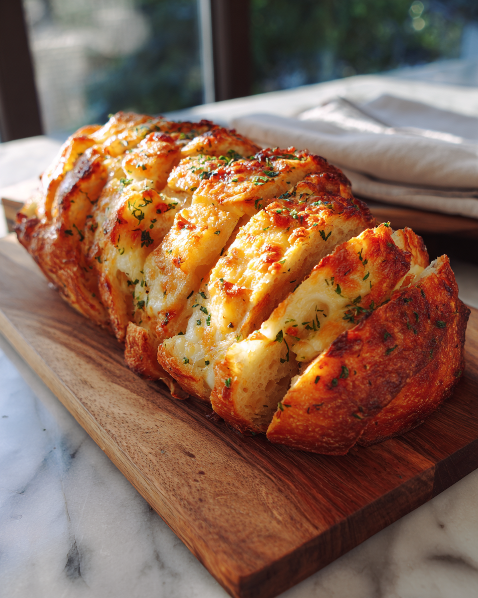 Final dish - Indulge in the Ultimate Cheesy Bread Experience: Melted Delights Await