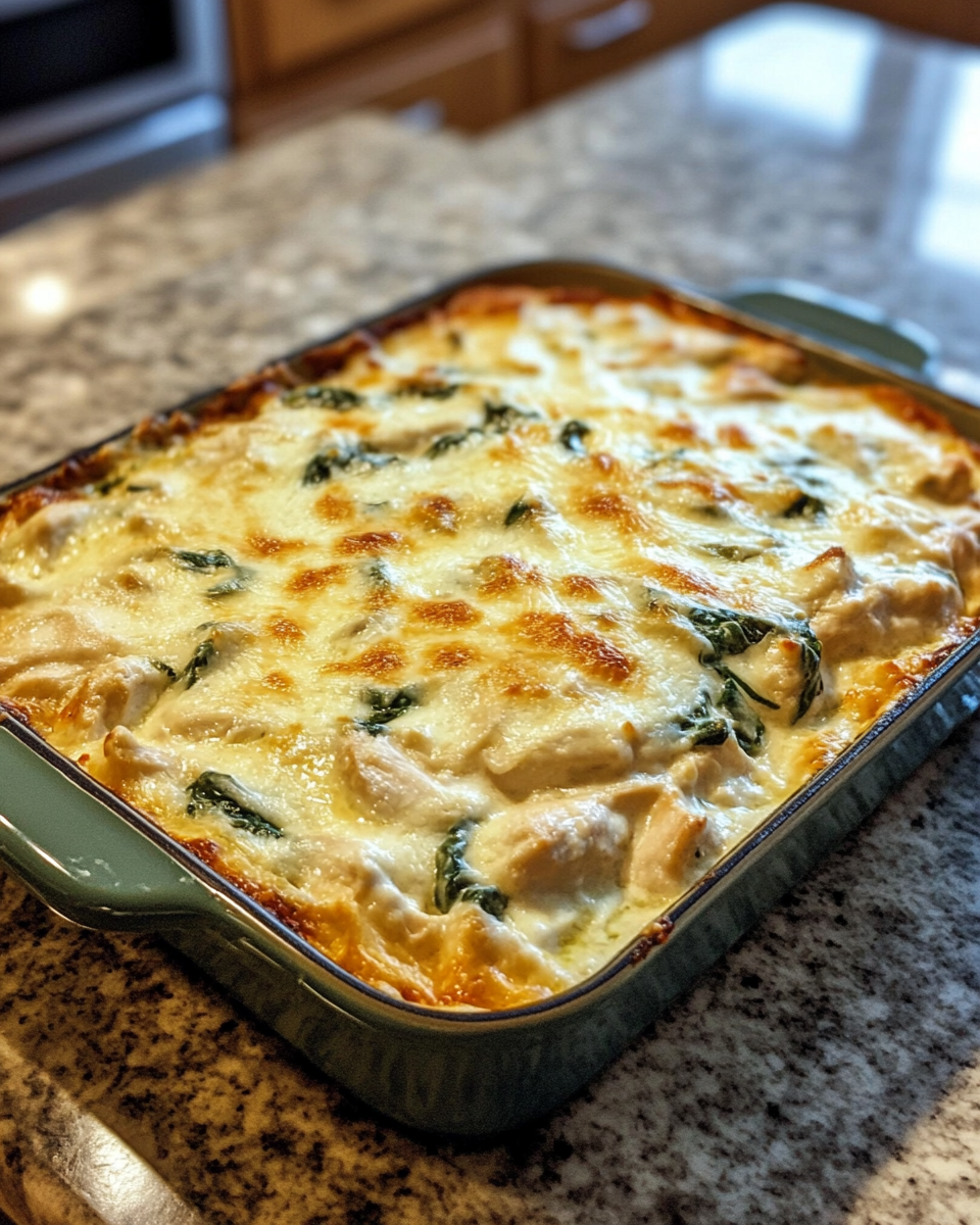 Final dish - Creamy Comfort: Chicken and Spinach Casserole with Cream Cheese Delight