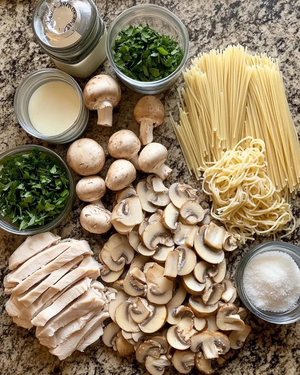 Ingredients for Creamy Chicken Marsala Pasta: A Luxurious Weeknight Treat