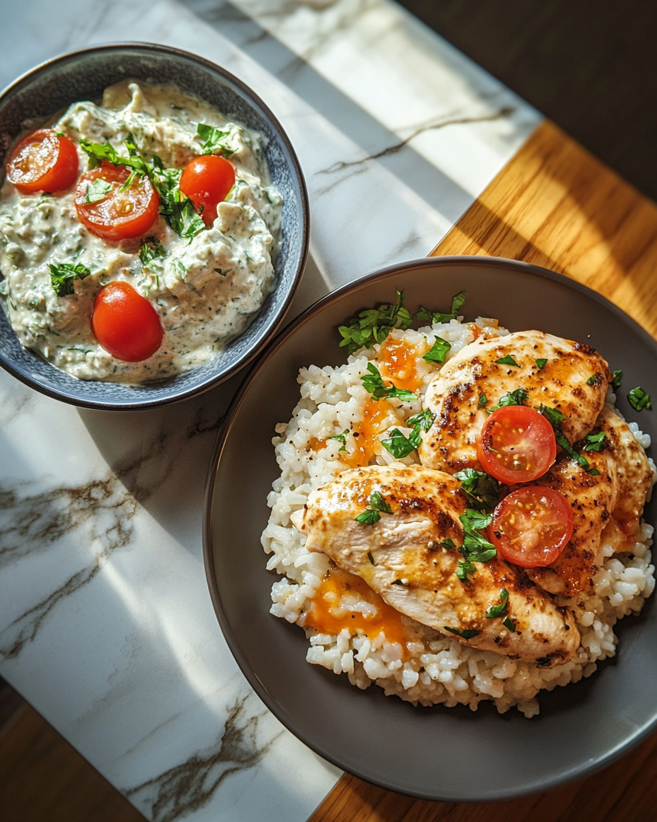 Final dish - Savor the Flavors: Chicken Tzatziki and Rice Bake Delight