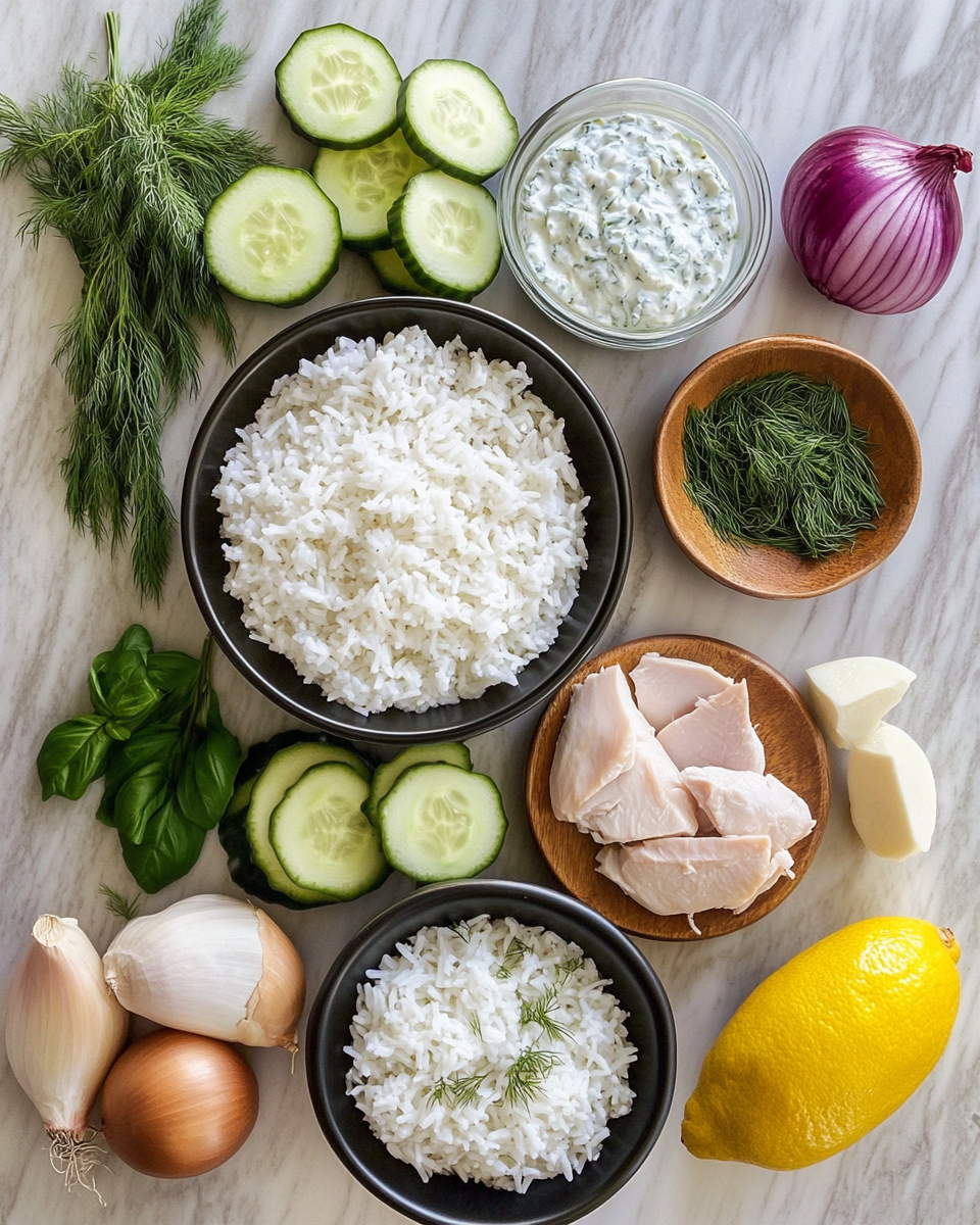 Ingredients for Savor the Flavors: Chicken Tzatziki and Rice Bake Delight