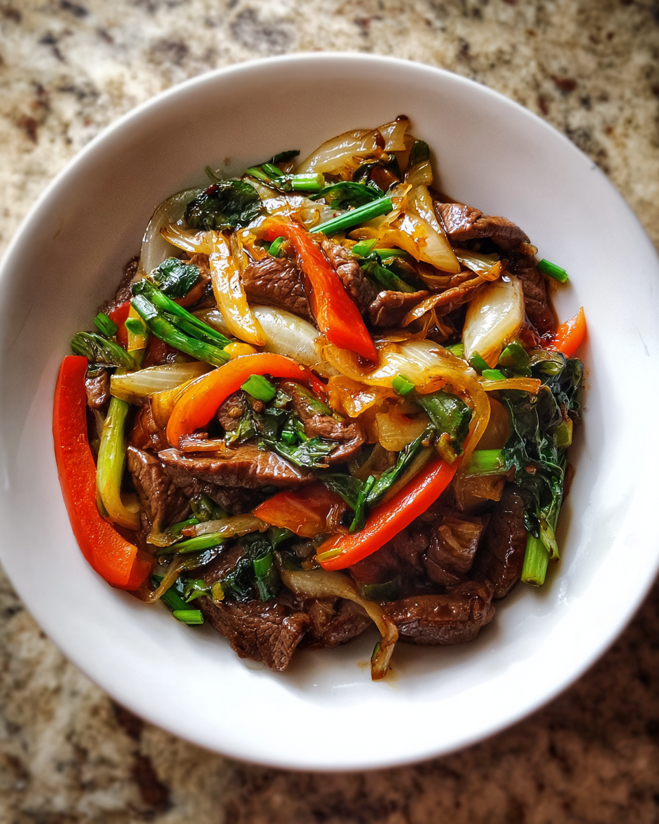 Final dish - Savor the Flavor: Quick and Easy Chinese Beef and Onion Stir Fry Recipe
