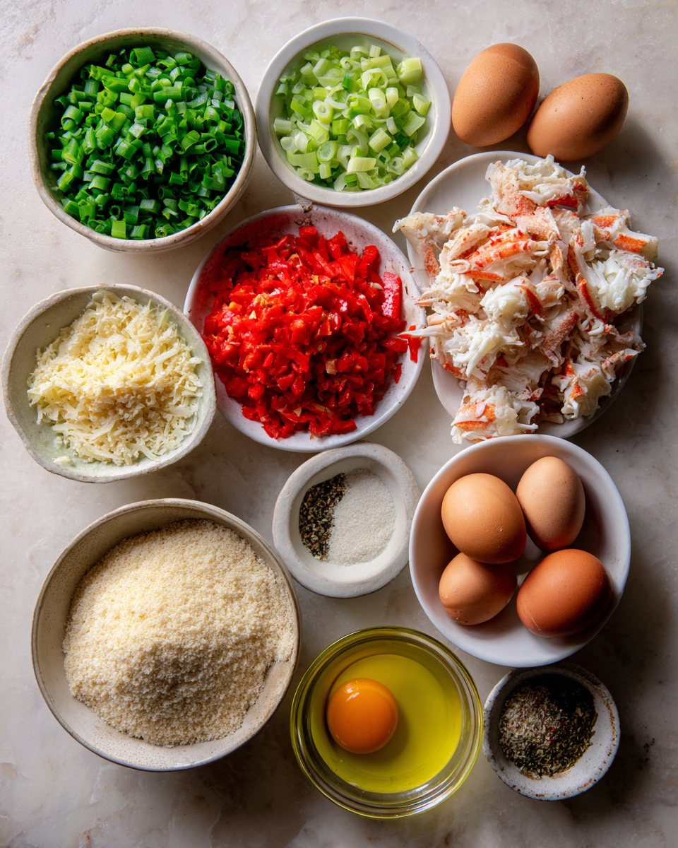 Ingredients for Irresistible Crab Crunchies: A Seafood Snack You Can't Resist