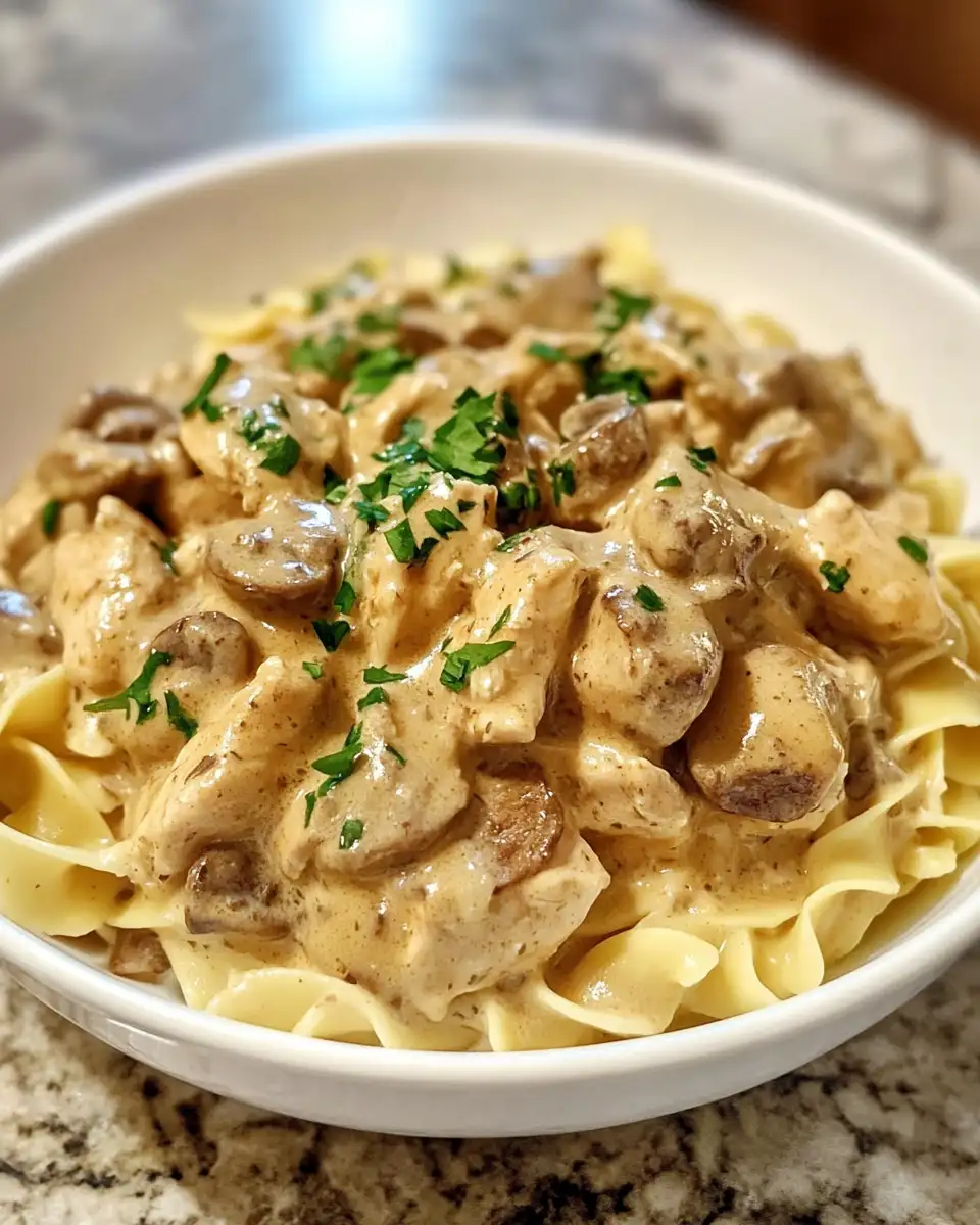 Final dish - Indulge in Comfort: Creamy Chicken Stroganoff Delight