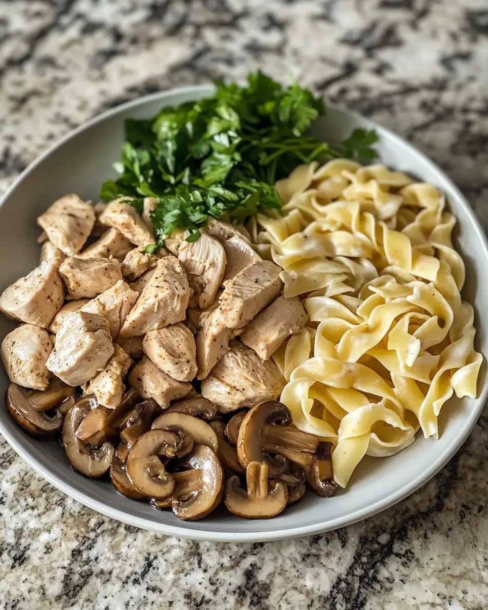 Ingredients for Indulge in Comfort: Creamy Chicken Stroganoff Delight
