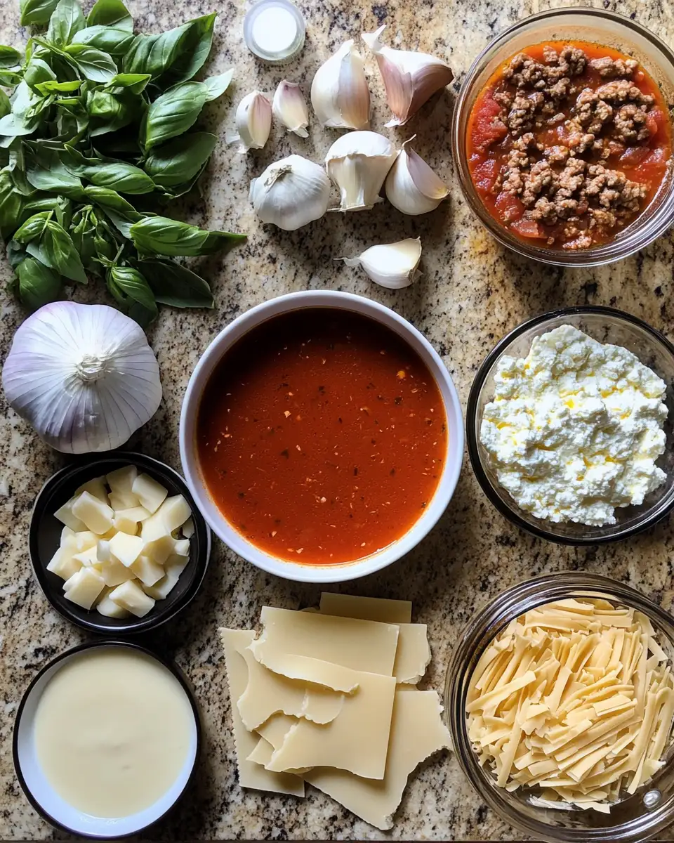 Ingredients for Warm Up Your Soul with Irresistibly Creamy Lasagna Soup