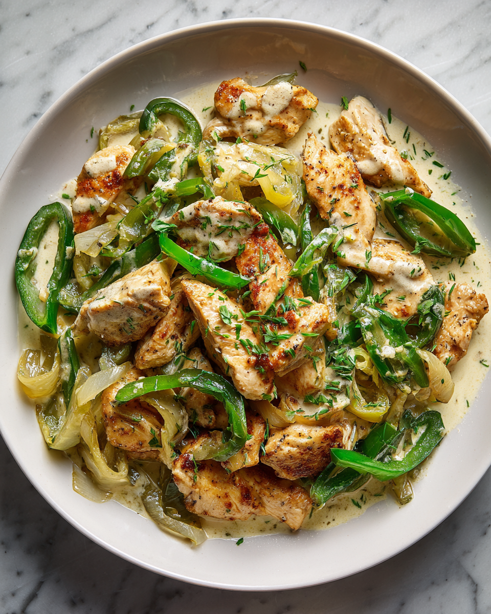 Final dish - Creamy Pepperoncini Chicken Skillet Recipe You’ll Love