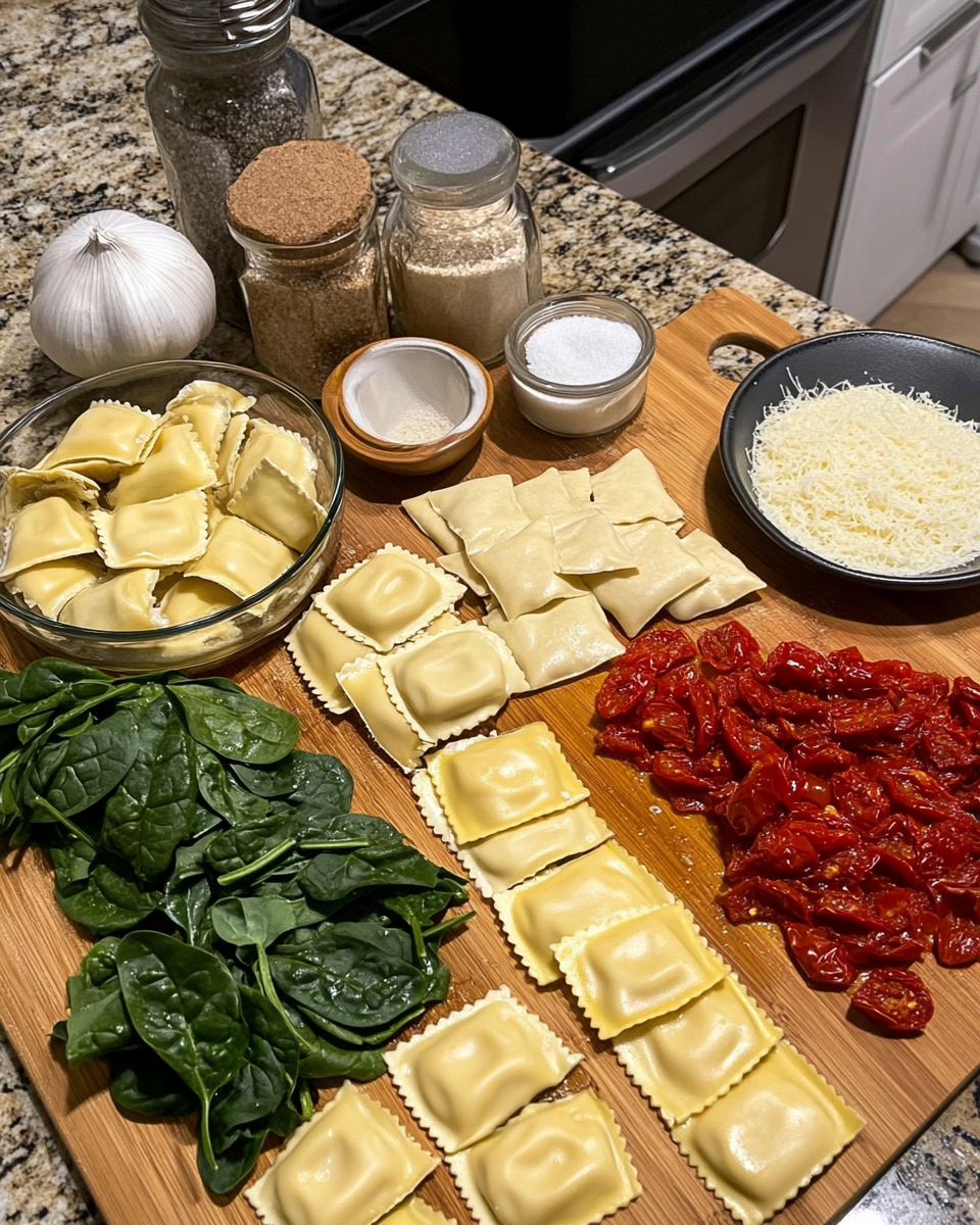 Ingredients for Indulge in Comfort with Creamy Tuscan Ravioli Soup