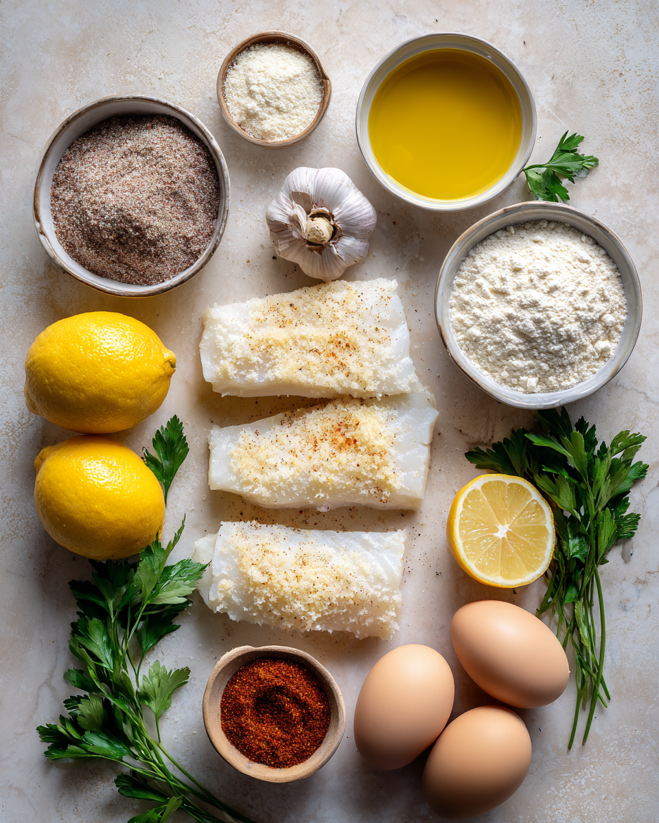 Ingredients for Crispy Garlic Lemon Cod: A Flavor Explosion for Seafood Lovers