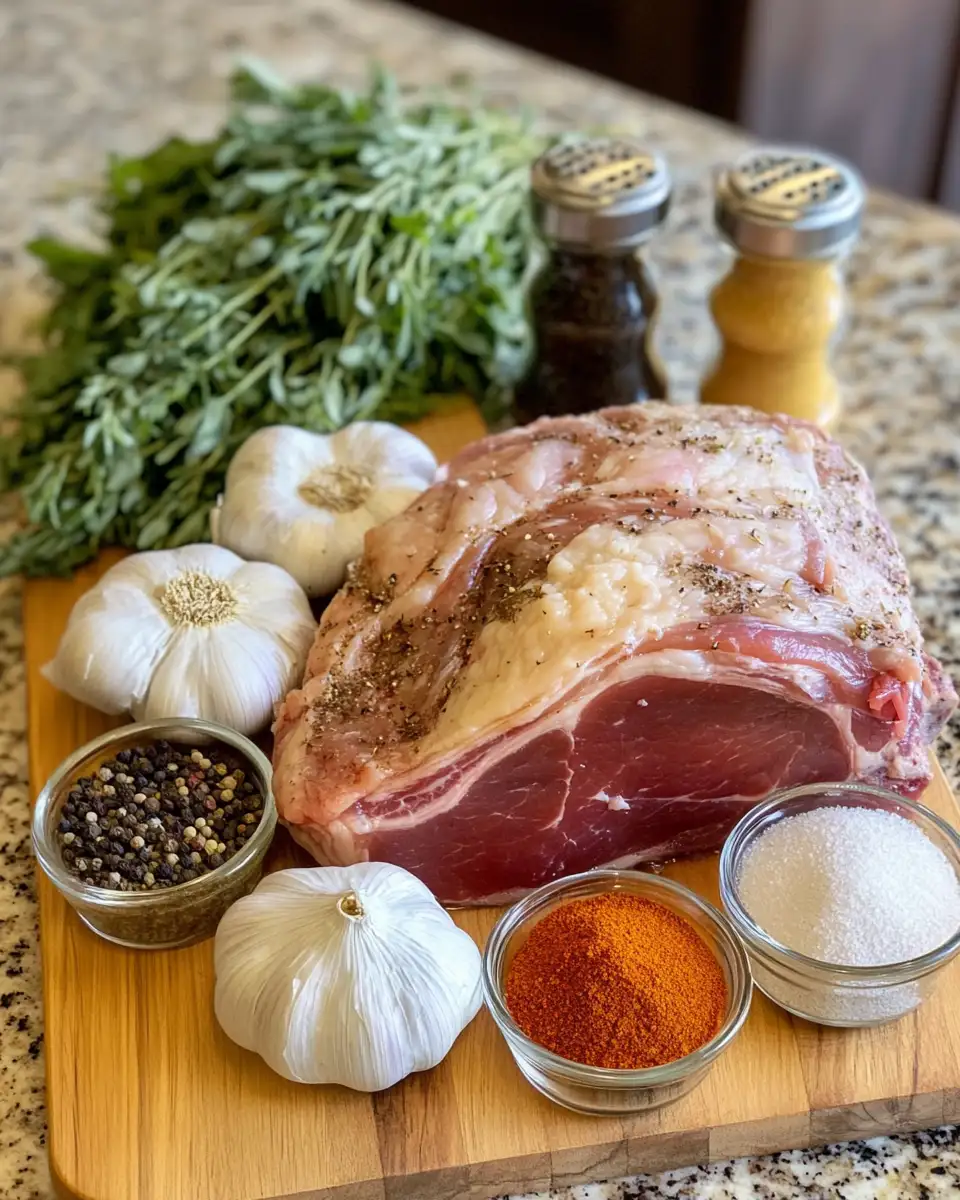 Ingredients for Unleash Flavor: Mastering the Art of Crispy Slow-Roasted Pork Shoulder