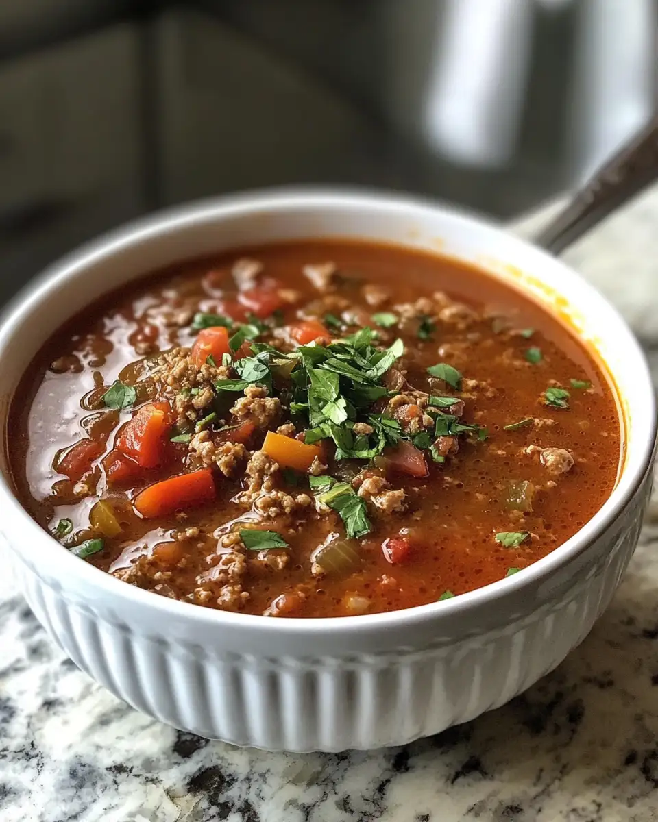 Final dish - Savor the Simplicity: Easy Stuffed Pepper Soup for Cozy Nights