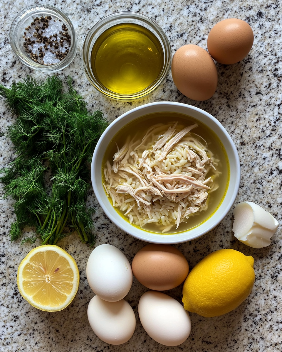 Ingredients for Comfort in a Bowl Greek Lemon Chicken Soup Recipe to Savor