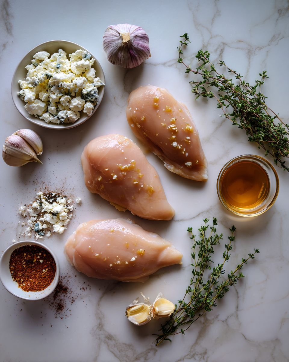 Ingredients for Sweet Heat Delight Hot Honey Feta Chicken Recipe