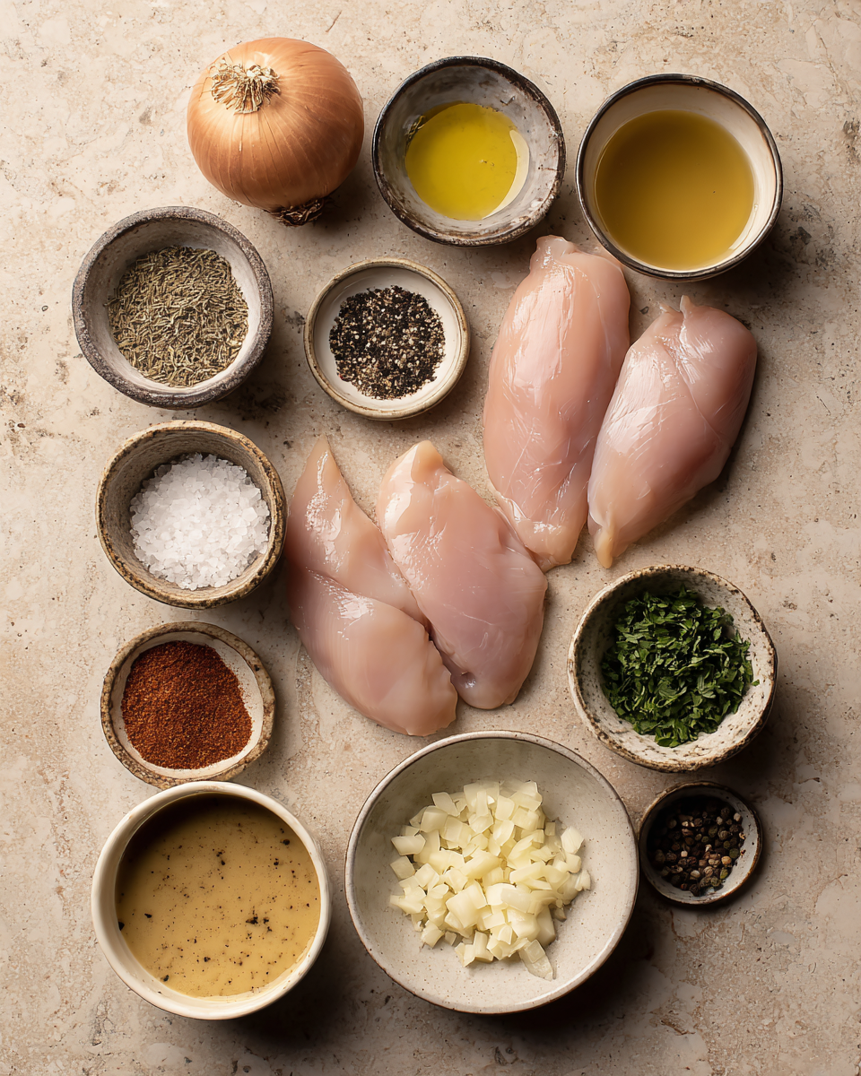 Ingredients for Irresistible Irish Chicken in Whiskey Cream Sauce Recipe