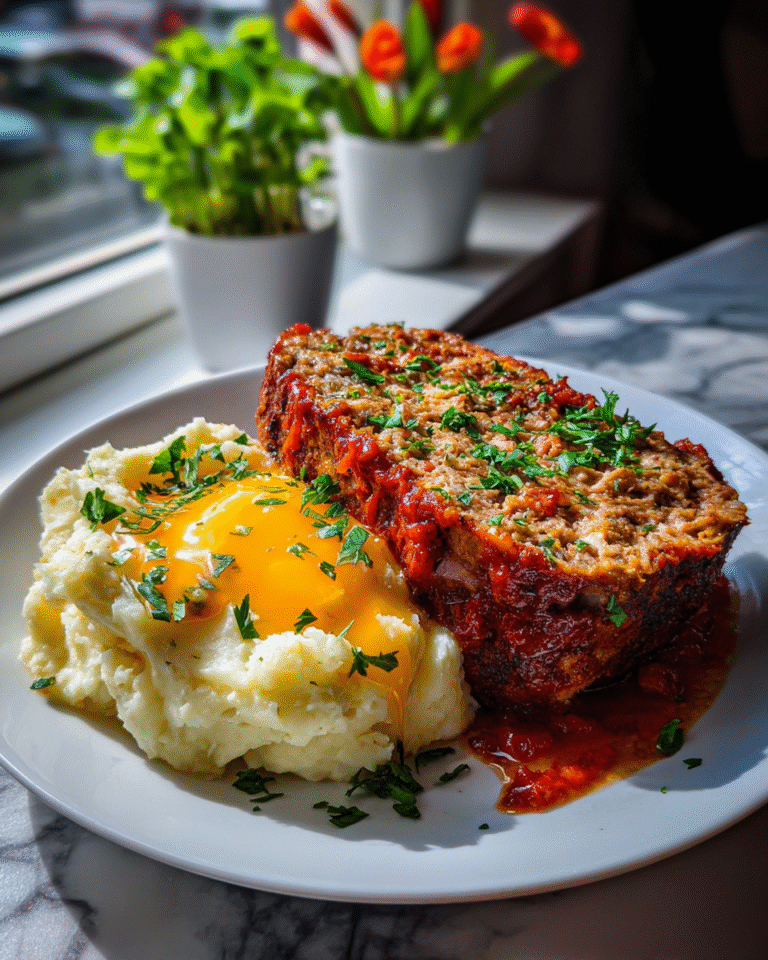Ultimate Comfort Feast Meatloaf with Mashed Potatoes and Cheese - Featured Image