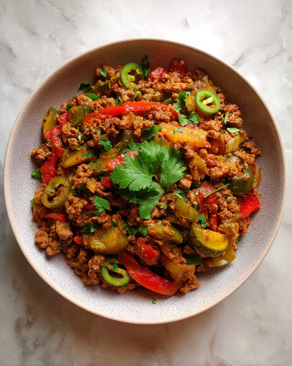 Final dish - Mediterranean Ground Beef Stir-Fry Recipe Bursting with Flavor