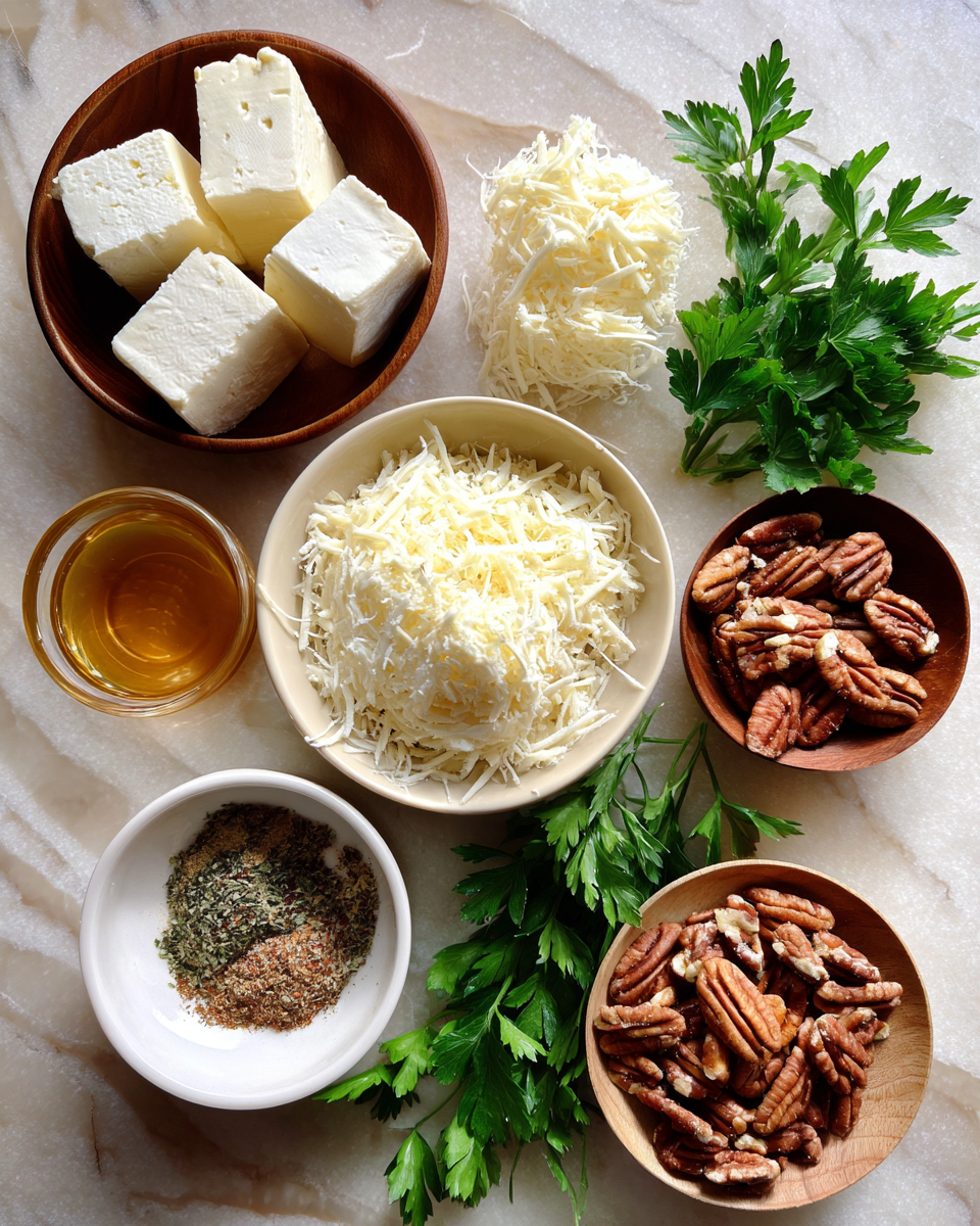 Ingredients for Indulge in the Perfect Blend: Parmesan and Honey Pecan Cheese Dip Delight