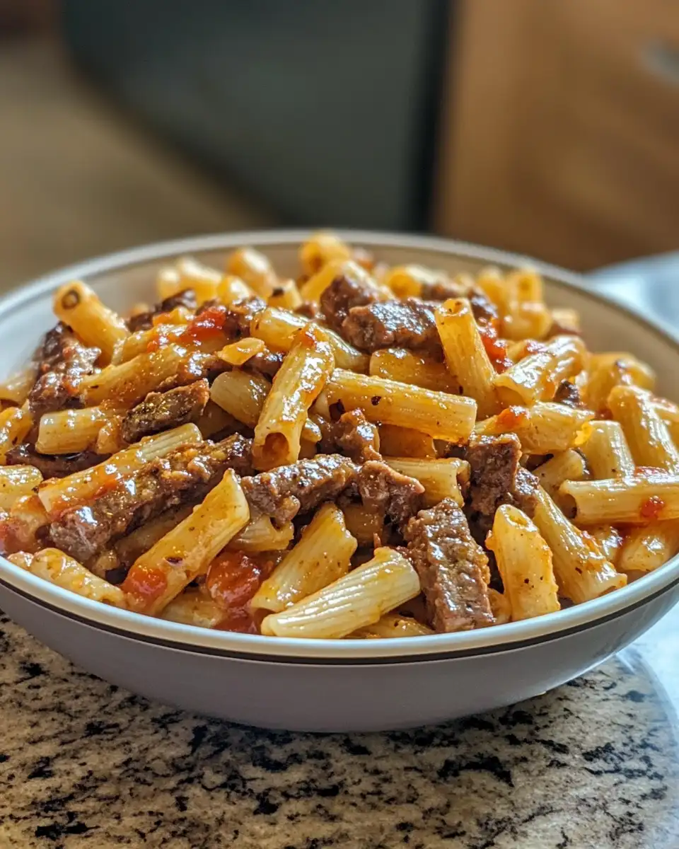 Final dish - Ultimate Philly Cheesesteak Pasta: A Fusion of Flavors