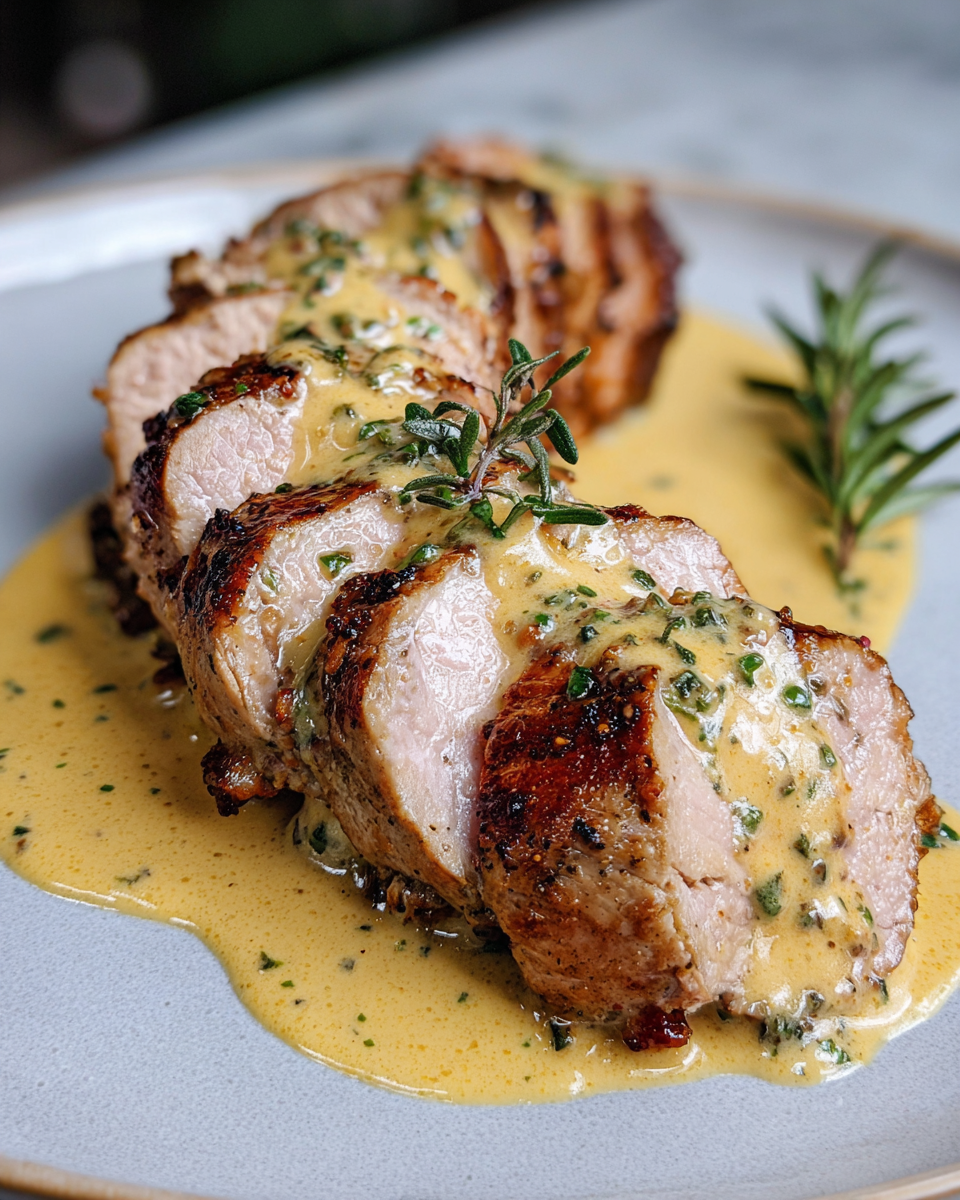 Final dish - Savor the Flavor: Pork Tenderloin with Dijon Cream Sauce Delight