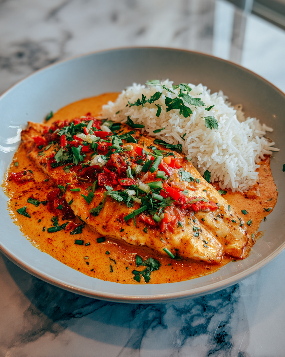 Final dish - Quick Tilapia in Roasted Pepper Sauce That Will Transform Your Dinner Tonight