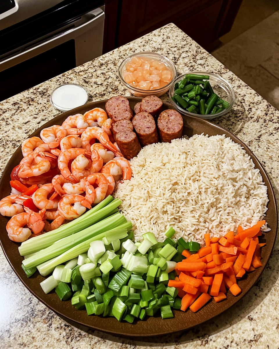 Ingredients for Spice Up Your Dinner with Flavor-Packed Shrimp and Sausage Dirty Rice