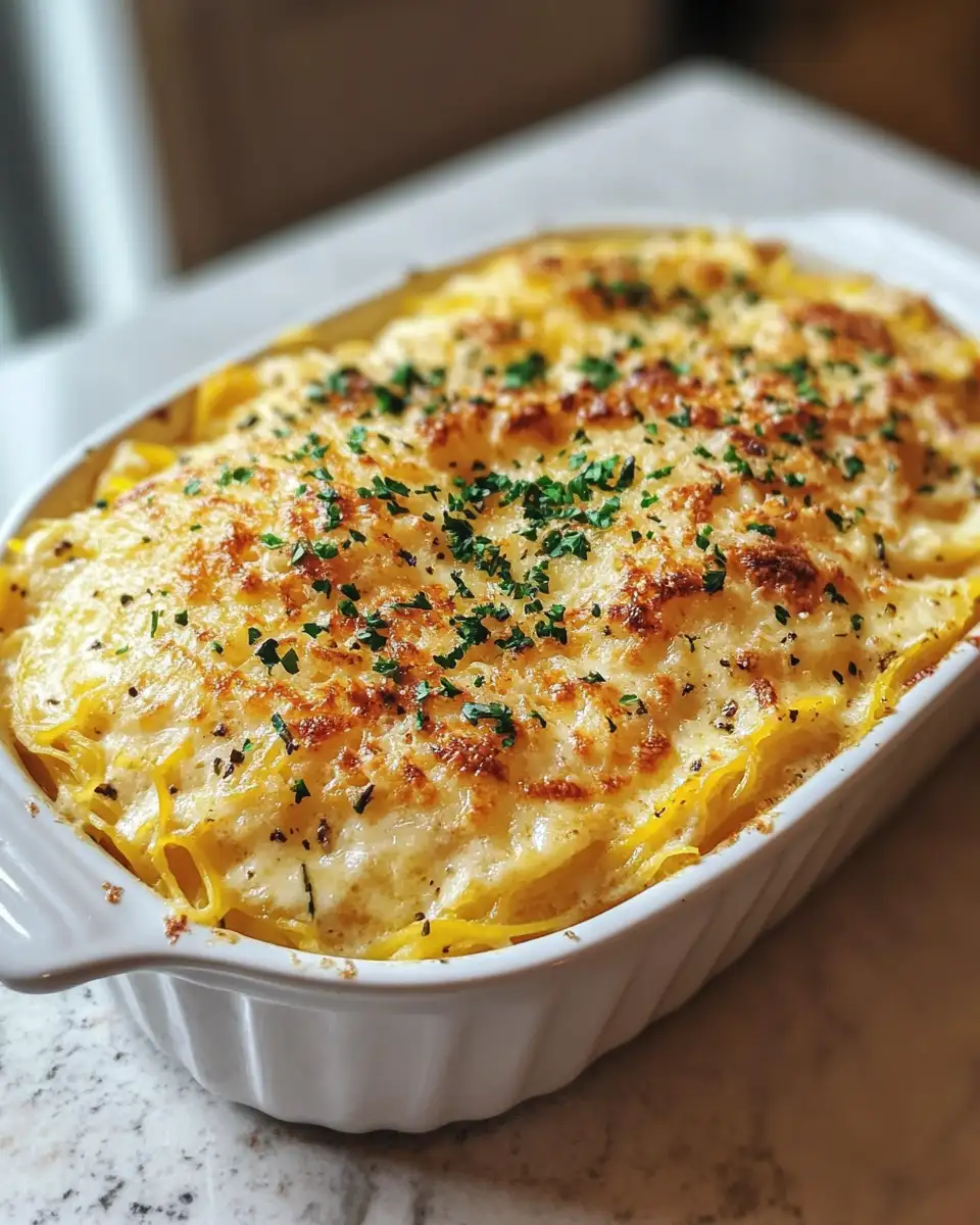 Final dish - Decadent Spaghetti Squash Au Gratin: A Guilt-Free Comfort Food Delight