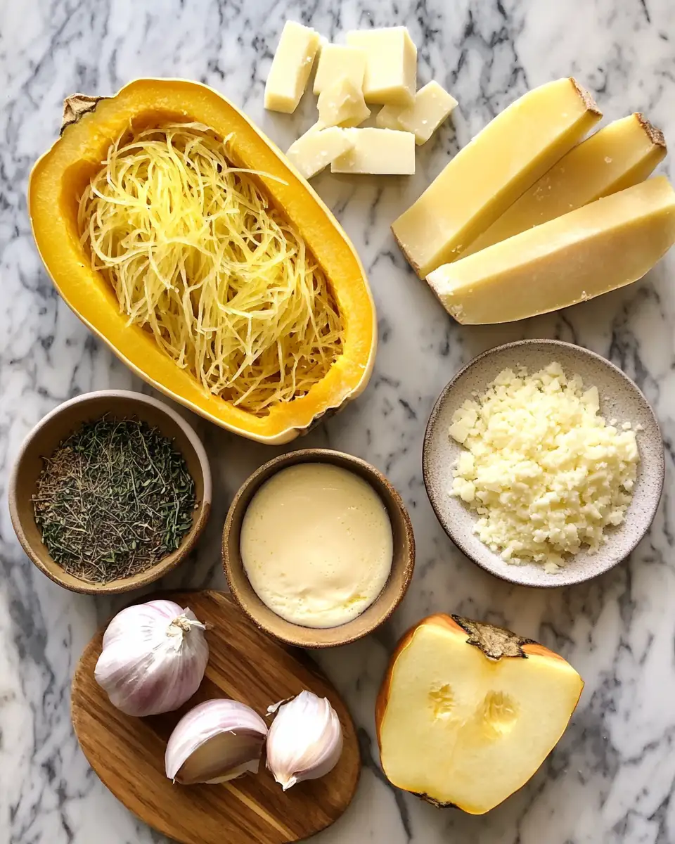 Ingredients for Decadent Spaghetti Squash Au Gratin: A Guilt-Free Comfort Food Delight