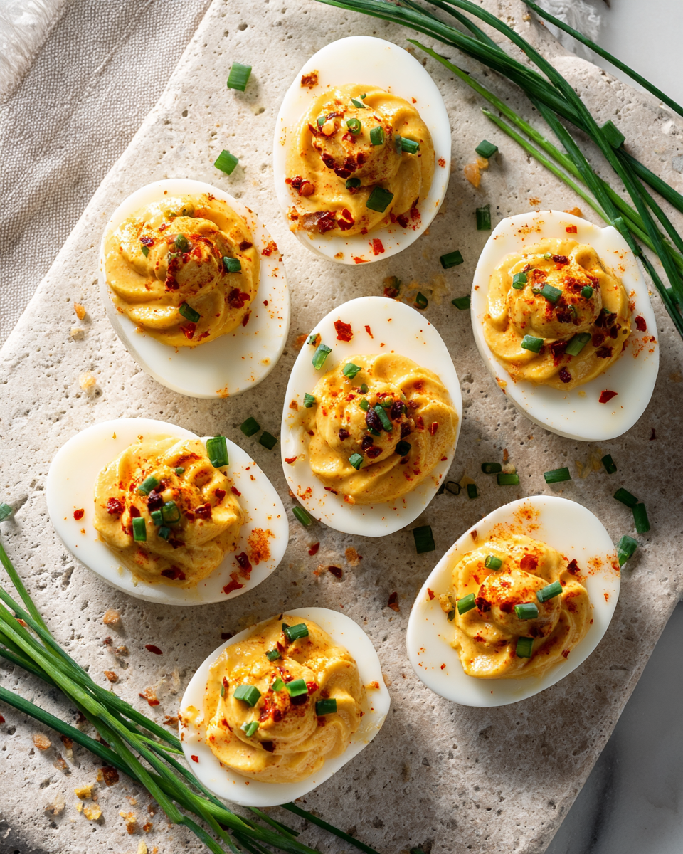 Ingredients for Zesty Delight: Spicy Chili Garlic Deviled Eggs That Will Ignite Your Taste Buds