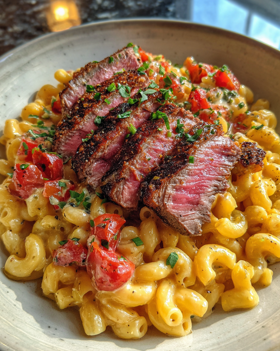 Final dish - Indulge in Steakhouse Gorgonzola Macaroni & Cheese Like Never Before