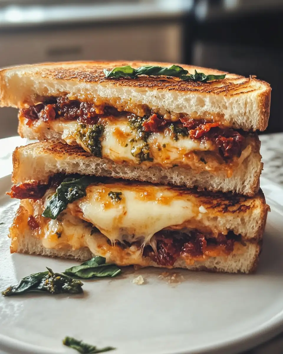 Final dish - Melted Magic: Sun-Dried Tomato Pesto Grilled Cheese Bliss