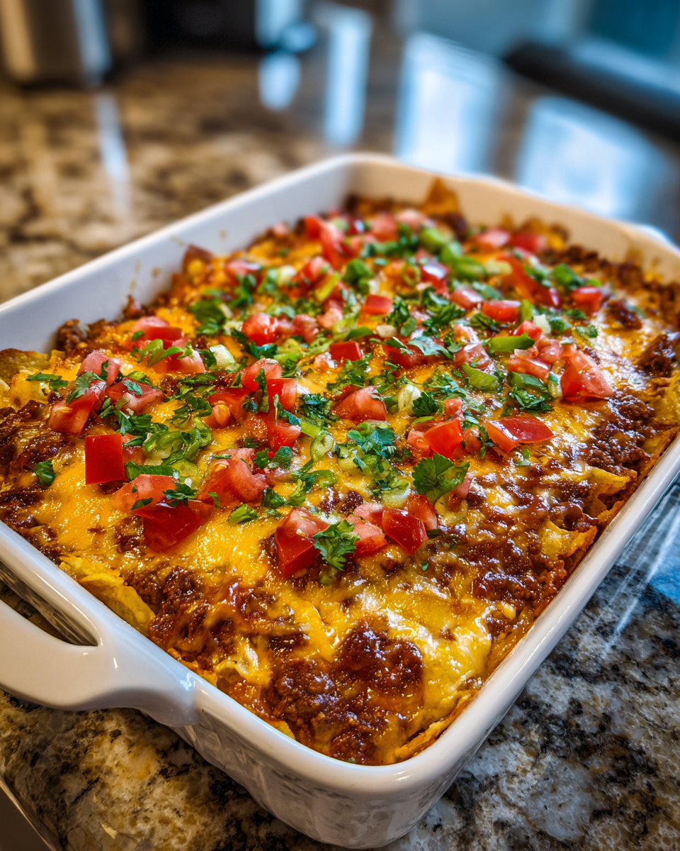 Final dish - Satisfy Your Cravings with a Delectable Walking Taco Casserole Delight