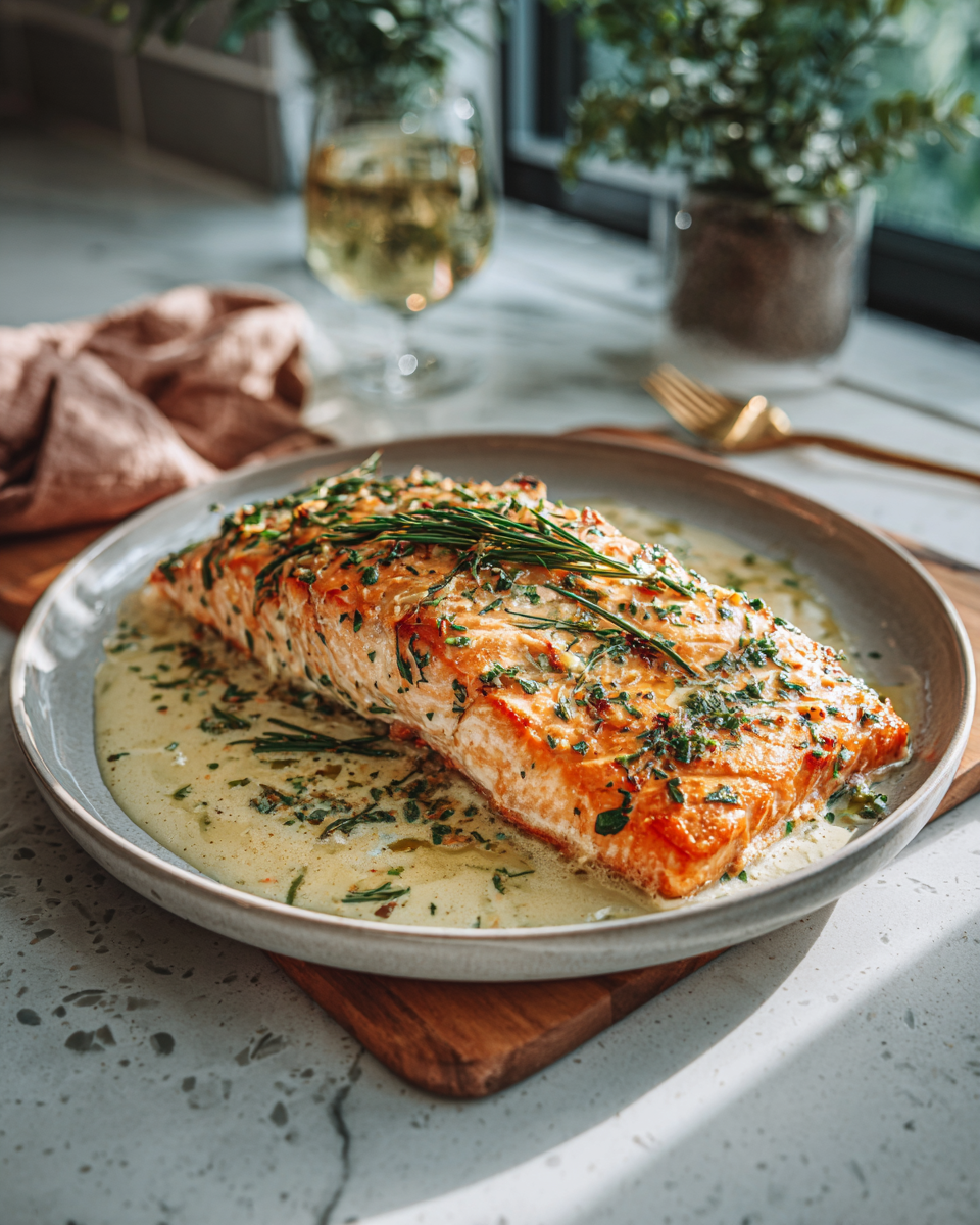 Final dish - Irresistible Baked Boursin Salmon Recipe for a Gourmet Dinner