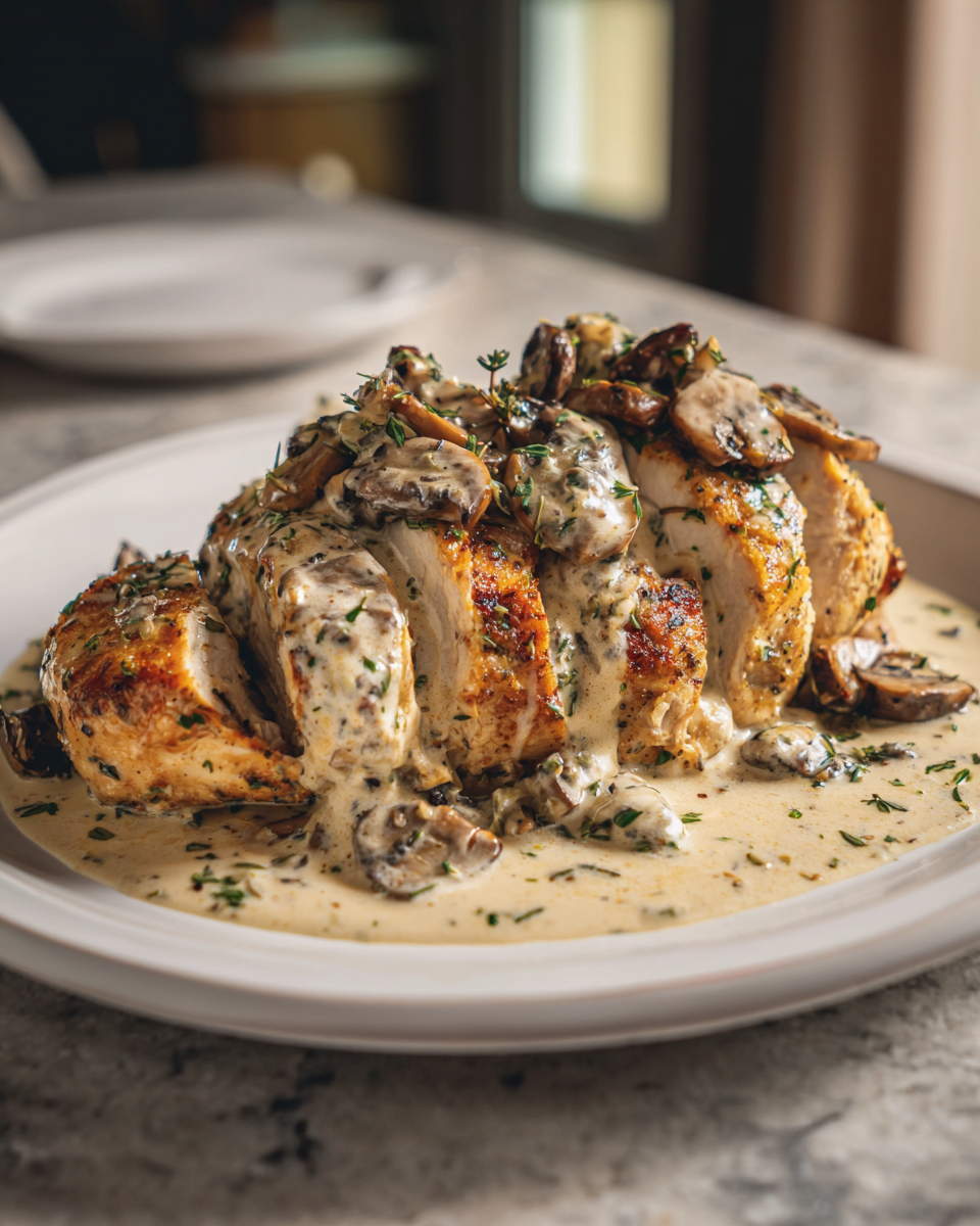 Final dish - Irresistible Baked Caesar Chicken with Creamy Sauce Recipe