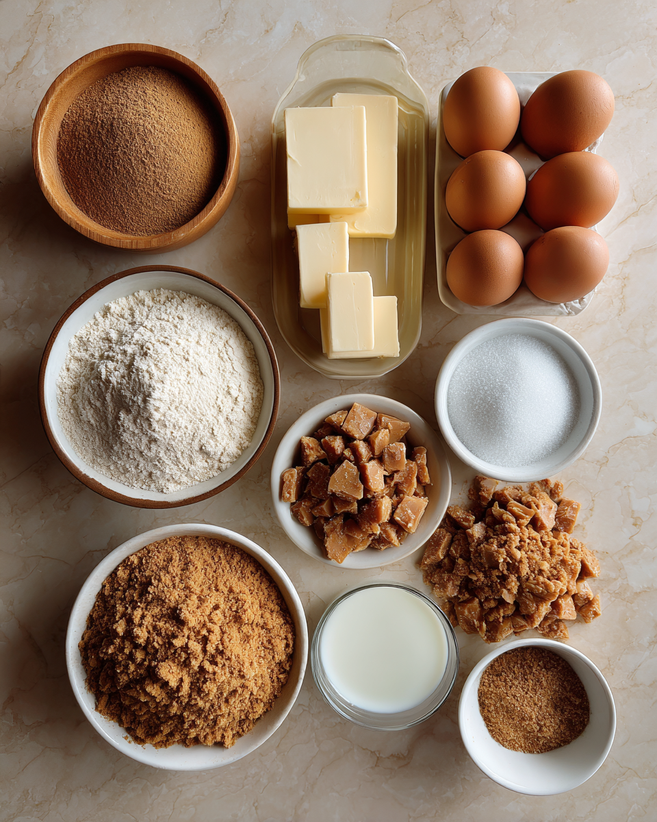Ingredients for Irresistible Brown Butter Toffee Blondies That Will Sweeten Your Day