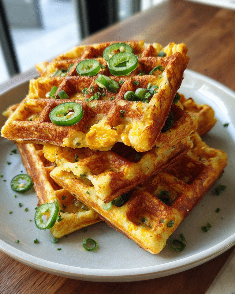 Irresistible Cheddar Jalapeño Cornbread Waffles You Need to Try Today - Featured Image