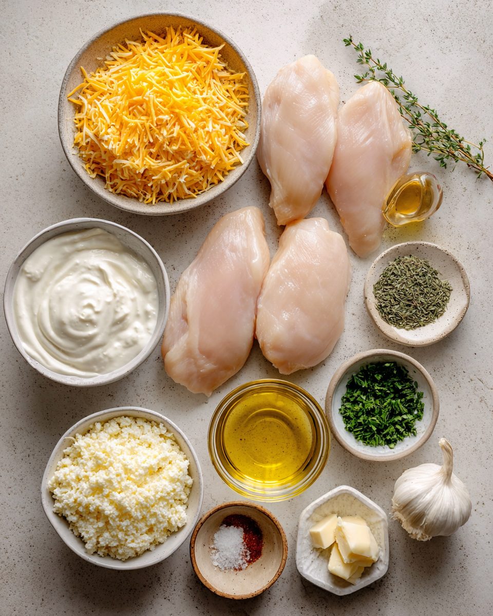 Ingredients for Irresistible Cheesy Sour Cream Chicken Recipe You Need to Try