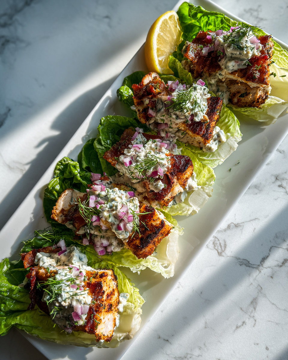 Final dish - Deliciously Easy Chicken Bacon Ranch Lettuce Boats You Need to Try