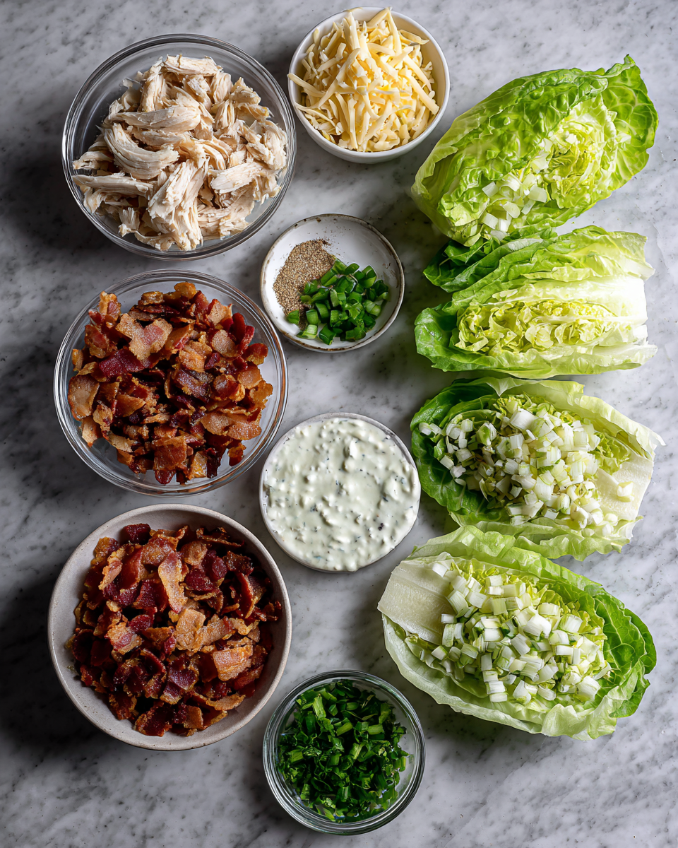 Ingredients for Deliciously Easy Chicken Bacon Ranch Lettuce Boats You Need to Try