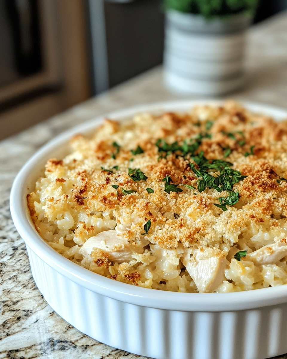 Final dish - One-Pan Chicken Cauliflower Rice Casserole Recipe for a Healthy Comfort Meal