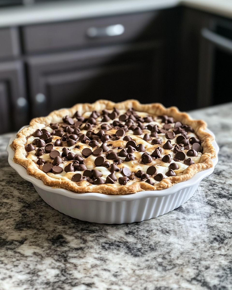 Final dish - Irresistible Chocolate Chip Cannoli Pie Recipe You Need to Try