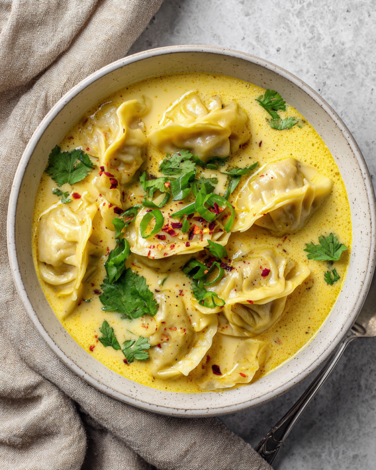 Creamy Coconut Curry Soup with Irresistible Dumplings Delight - Featured Image