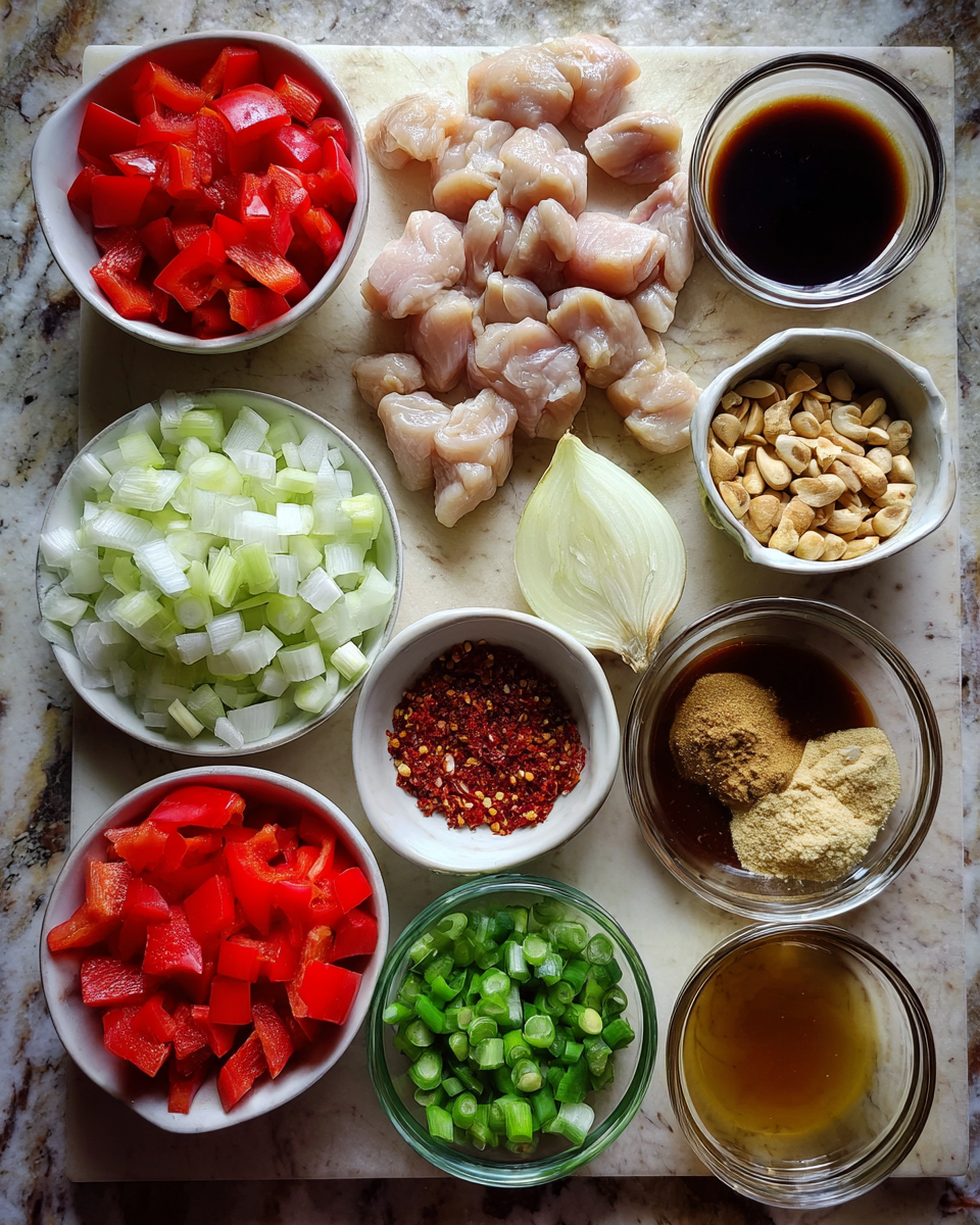 Ingredients for Easy Crockpot Kung Pao Chicken Recipe for Busy Weeknights