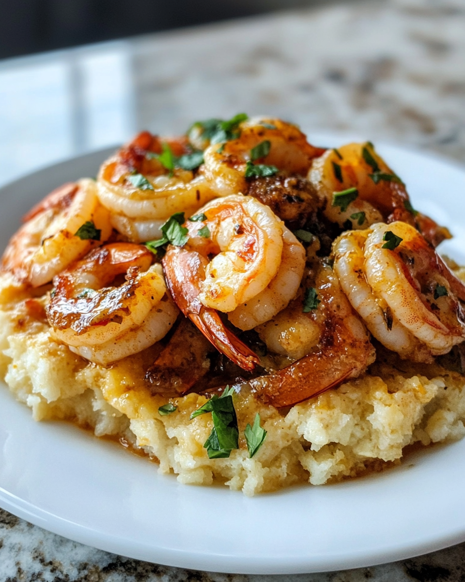 Final dish - Garlic Shrimp Mofongo A Flavorful Caribbean Delight